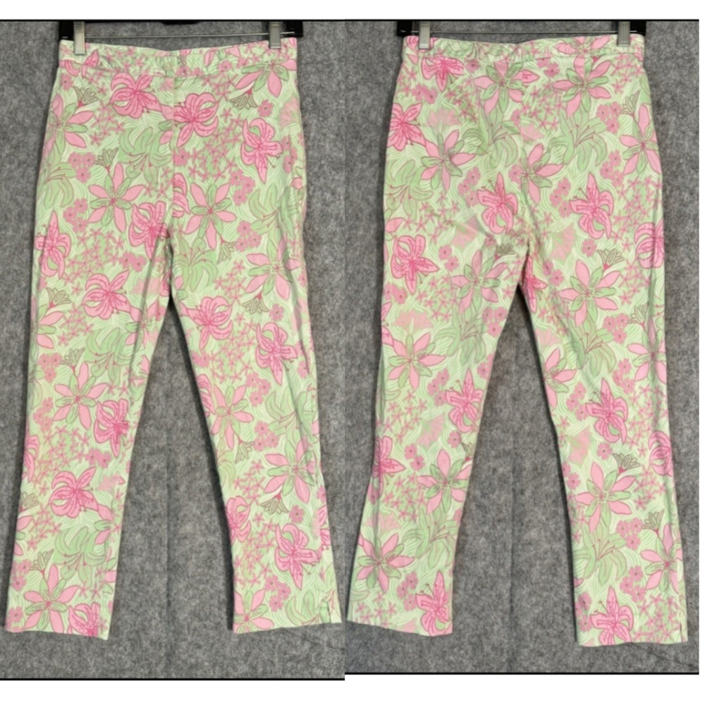 Vintage Lilly Pulitzer Crop Pants Womens 4 Tropical Floral Resortwear Preppy